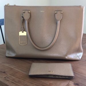 Structured Saffiano Leather tote